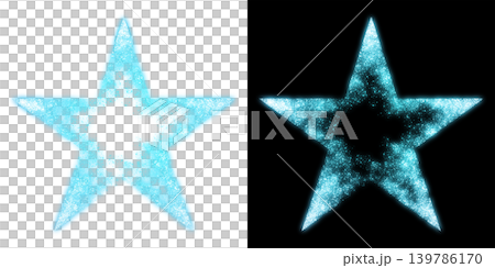 Blue glitter star, sparkling star particles, transparent and black background, glittering decorative material. Blue glitter star, sparkling star particles, transparent and black background, glittering decorative material. 139786170