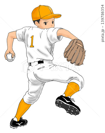 少年野球のピッチャー・投球フォームイラスト 少年野球のピッチャー・投球フォームイラスト 139786354