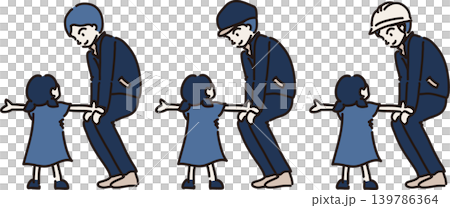 An illustration of a worker wearing a hat listening to a child. An illustration of a worker wearing a hat listening to a child. 139786364