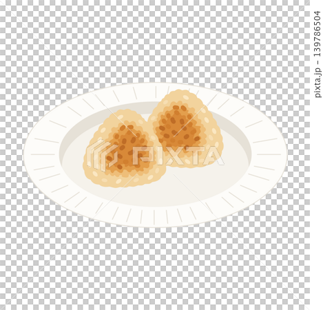 紙皿に載った焼きおにぎり 紙皿に載った焼きおにぎり 139786504