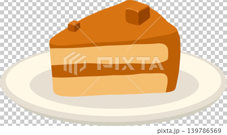 caramel cake slice on a plate for dessert menu bakery branding and celebration design caramel cake slice on a plate for dessert menu bakery branding and celebration design 139786569