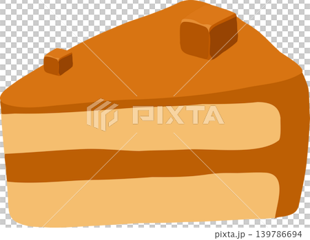 a caramel cake slice for bakery menu design 139786694