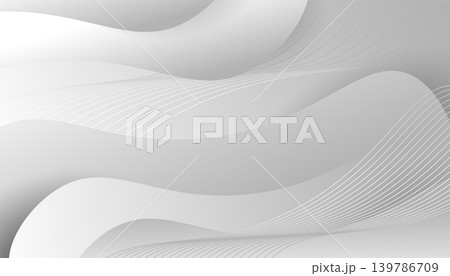 Abstract White Gray Wave Background with Smooth Curves and Lines 139786709