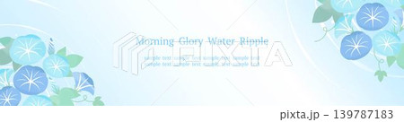 涼しげな水紋と水彩風朝顔の夏フレーム 対角線配置 Webバナー用 涼しげな水紋と水彩風朝顔の夏フレーム 対角線配置 Webバナー用 139787183