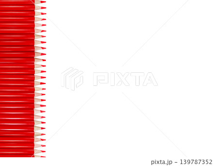 Several red wooden pencils are arranged horizontally on the left side. Several red wooden pencils are arranged horizontally on the left side. 139787352