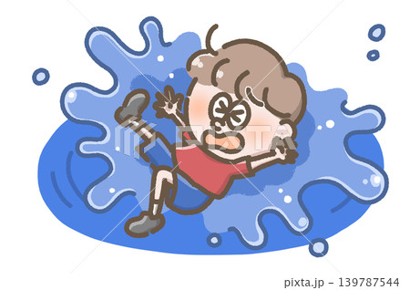 溺れる子どものイラスト 溺れる子どものイラスト 139787544