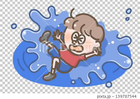 溺れる子どものイラスト 溺れる子どものイラスト 139787544