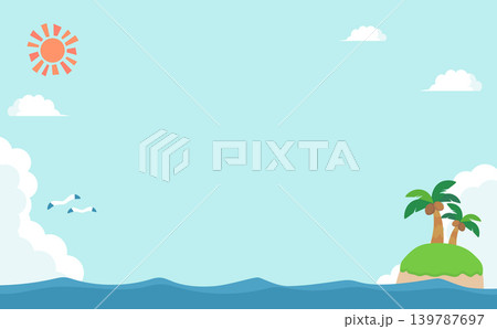 夏の海と南の島の風景_横 139787697
