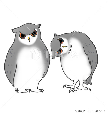 ミミズクのシンプルなイラスト 139787703
