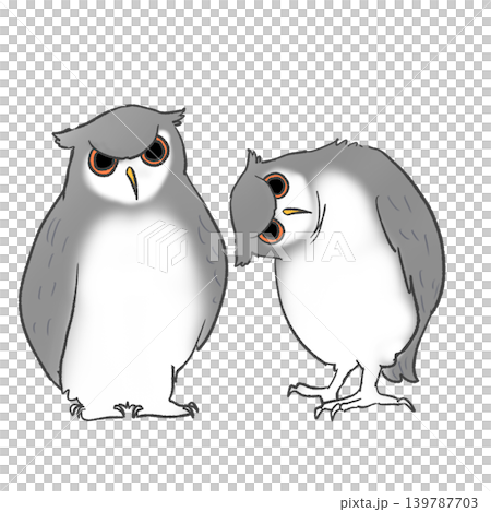 ミミズクのシンプルなイラスト 139787703
