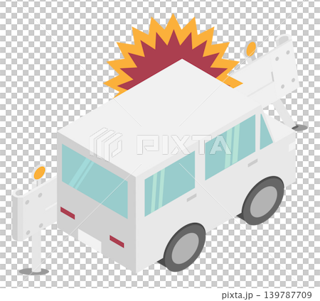 An illustration depicting a car making contact with an isometric guardrail. An illustration depicting a car making contact with an isometric guardrail. 139787709