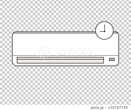 Simple illustration material representing the timer function of an air conditioner. Simple illustration material representing the timer function of an air conditioner. 139787740