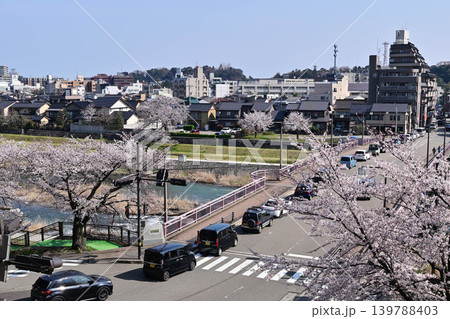 桜が満開の犀川 139788403