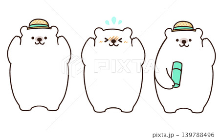 熱中症対策のシロクマイラスト 熱中症対策のシロクマイラスト 139788496