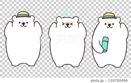 北極熊插畫用於預防中暑 139788496