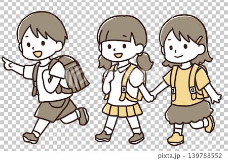 元気に登校する子供たちのイラスト 元気に登校する子供たちのイラスト 139788552
