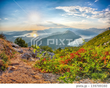 Amazing view of the Bay of Kotor in Montenegro. Amazing view of the Bay of Kotor in Montenegro. 139789160