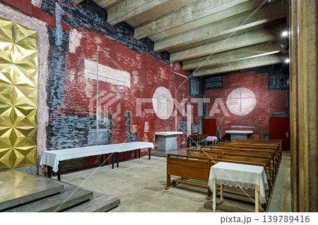 Interior of the Basilica of Saint Pius X in Lourdes, France 139789416