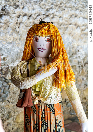 The Mounaques are life size dolls dressed in clothing in Campan, 139789442