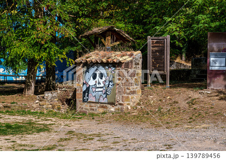 Ruesta abandoned village next to the Yesa reservoir near Jaca, Z Ruesta abandoned village next to the Yesa reservoir near Jaca, Z 139789456