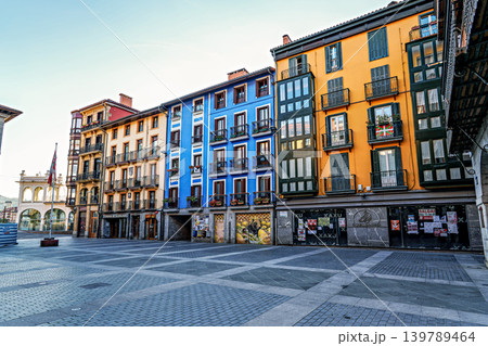 Zaharra square in the old town of the city of Tolosa, Basque Cou Zaharra square in the old town of the city of Tolosa, Basque Cou 139789464