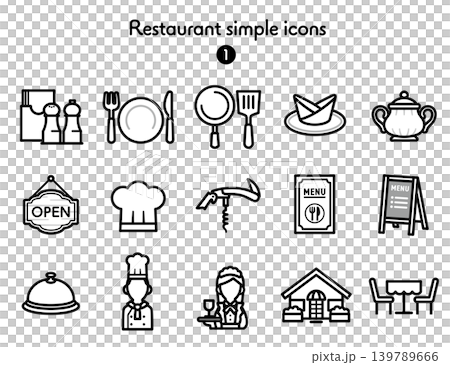 Simple Icon Collection for Restaurants Simple Icon Collection for Restaurants 139789666
