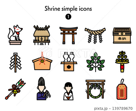 シンプルアイコン集 神社 139789670