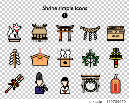 シンプルアイコン集 神社 139789670