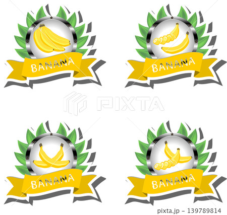 Fruit theme from set juicy delicious banana of various sizes Fruit theme from set juicy delicious banana of various sizes 139789814