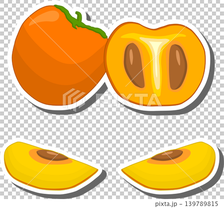 Fruit theme from set juicy delicious persimmon of various sizes Fruit theme from set juicy delicious persimmon of various sizes 139789815