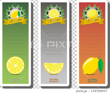 Fruit theme from set juicy delicious lemon of various sizes 139789857