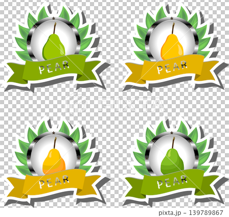 Fruit theme from set juicy delicious pear of various sizes Fruit theme from set juicy delicious pear of various sizes 139789867