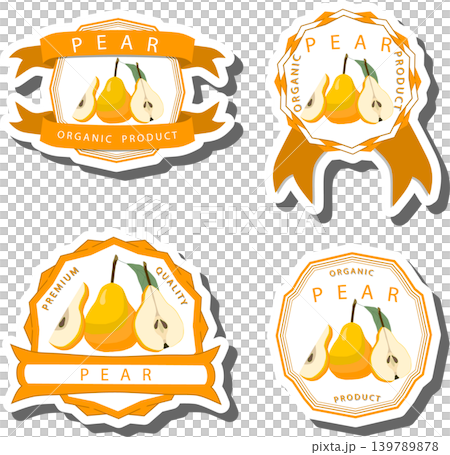 Fruit theme from set juicy delicious pear of various sizes Fruit theme from set juicy delicious pear of various sizes 139789878