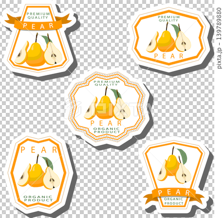Fruit theme from set juicy delicious pear of various sizes Fruit theme from set juicy delicious pear of various sizes 139789880