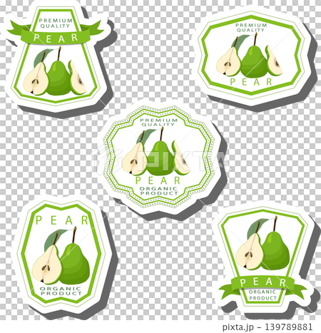 Fruit theme from set juicy delicious pear of various sizes Fruit theme from set juicy delicious pear of various sizes 139789881
