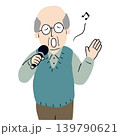おじいさんがカラオケで歌を歌っている2 139790621