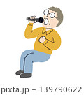 おじいさんまたは中年の男性がカラオケで歌を歌っている2 139790622