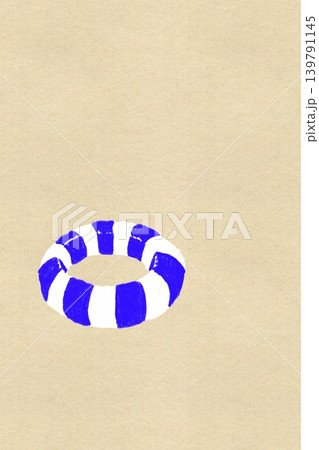 和紙背景の浮き輪イラスト 暑中見舞いはがき 文字なし 和紙背景の浮き輪イラスト 暑中見舞いはがき 文字なし 139791145