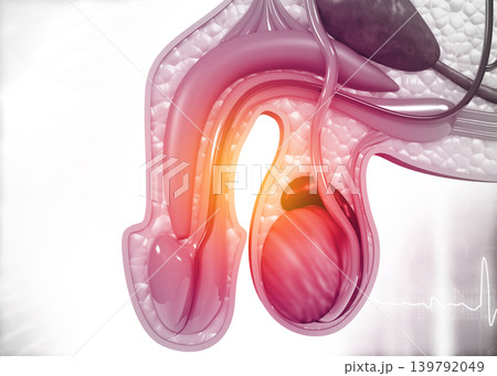 Male urethra anatomy cross section Male urethra anatomy cross section 139792049