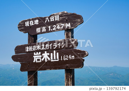 岩木山8合目駐車場にある標識 139792174