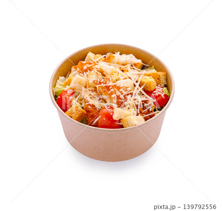 Healthy salad with croutons and cherry tomatoes served in a bowl Healthy salad with croutons and cherry tomatoes served in a bowl 139792556