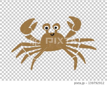 手描き風の茶色のカニのイラスト 手描き風の茶色のカニのイラスト 139792912