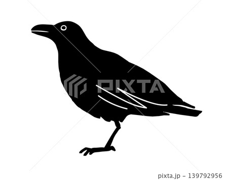 横向きのカラスのイラスト 横向きのカラスのイラスト 139792956