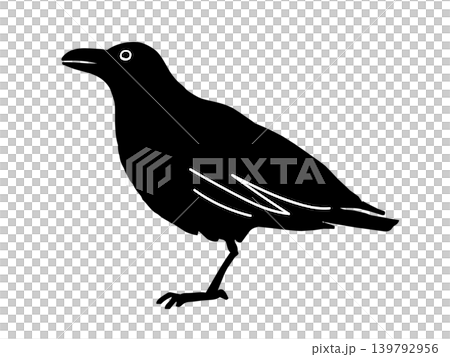 横向きのカラスのイラスト 横向きのカラスのイラスト 139792956