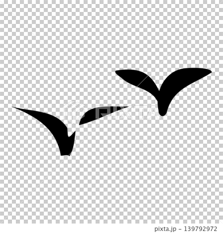 Hand-drawn style silhouette illustration of a flying seagull Hand-drawn style silhouette illustration of a flying seagull 139792972