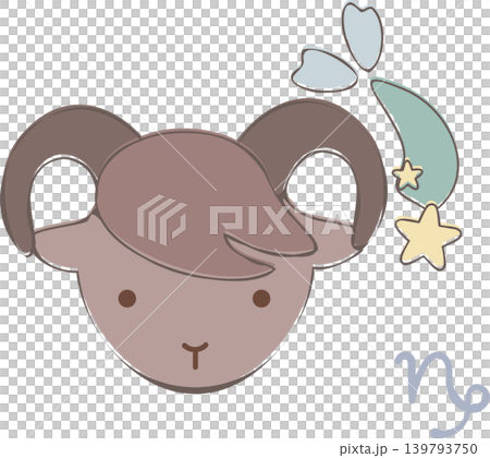 Stylish Capricorn-themed illustration materials Stylish Capricorn-themed illustration materials 139793750