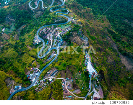 aerial view of Winding Mountain Road aerial view of Winding Mountain Road 139793983
