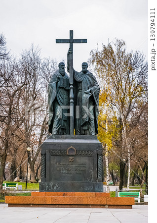 Monument to Saints Cyril and Methodius in Moscow, Russia Monument to Saints Cyril and Methodius in Moscow, Russia 139794111