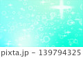 ミントグリーンの幻想的なキラキラ背景イラスト 139794325