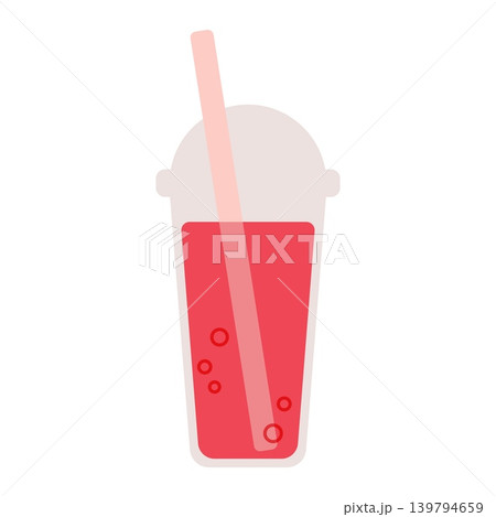 Pink Juice in Takeaway Cup with Straw Clipart Pink Juice in Takeaway Cup with Straw Clipart 139794659